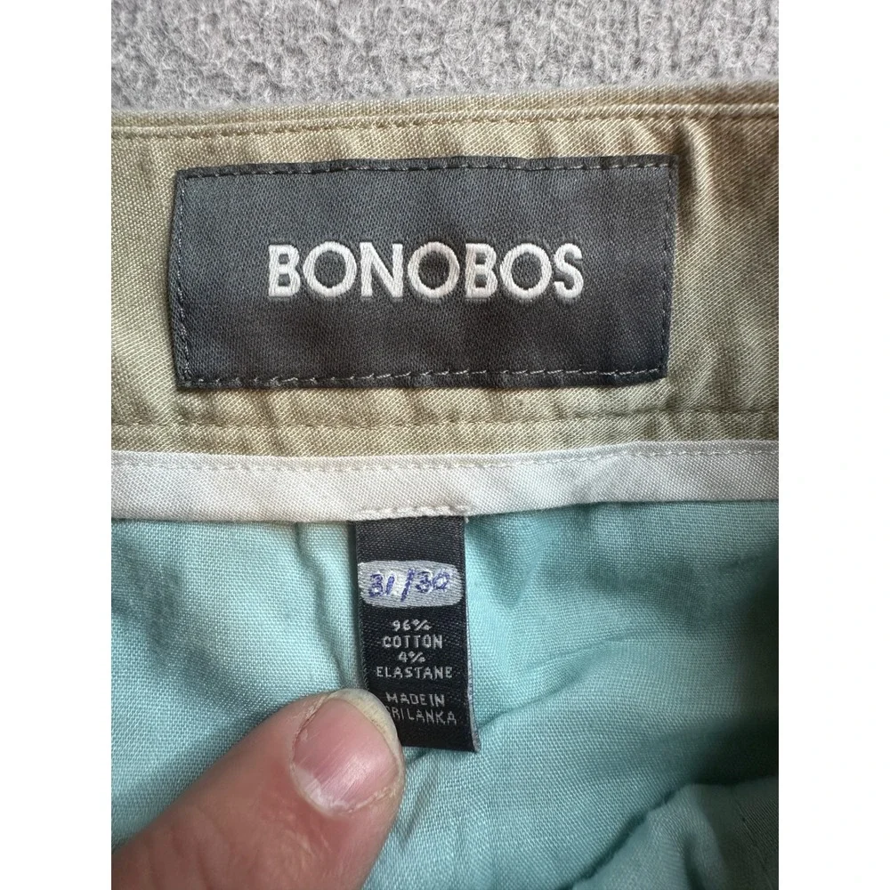 Bonobos Pants Mens 31x30 (31x28) Chino Tan Khaki Stretch Cotton Casual Classic